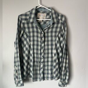 Gray Plaid Snap Shirt